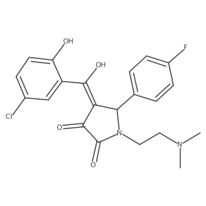 4-(5-chloro-2-hydroxybenzoyl)-1-[2-(dimethylamino)ethyl]-5-(4-fluorophenyl)-3-hydroxy-2,5-dihydro-1H-pyrrol-2-one结构式