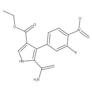 ethyl 5-carbamoyl-4-(3-fluoro-4-nitrophenyl)-1H-pyrrole-3-carboxylate结构式