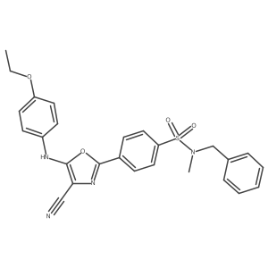 N-benzyl-4-{4-cyano-5-[(4-ethoxyphenyl)amino]-1,3-oxazol-2-yl}-N-methylbenzenesulfonamide Structure