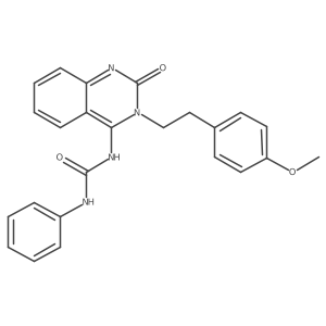 (E)-1-(3-(4-methoxyphenethyl)-2-oxo-2,3-dihydroquinazolin-4(1H)-ylidene)-3-phenylurea结构式
