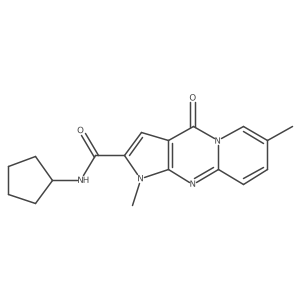 N-cyclopentyl-1,7-dimethyl-4-oxo-1,4-dihydropyrido[1,2-a]pyrrolo[2,3-d]pyrimidine-2-carboxamide结构式