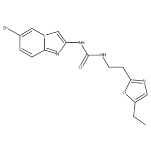 1-(6-Bromoimidazo[1,2-a]pyridin-2-yl)-3-(2-(5-ethyloxazol-2-yl)ethyl)urea Structure