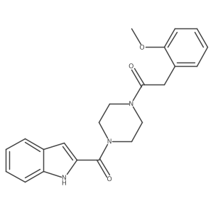 1-[4-(1H-indol-2-ylcarbonyl)piperazin-1-yl]-2-(2-methoxyphenyl)ethanone结构式