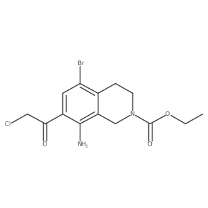 ethyl 8-amino-5-bromo-7-(2-chloroacetyl)-3,4-dihydro-1H-isoquinoline-2-carboxylate结构式