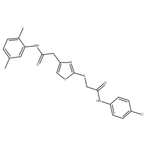 N-(4-chlorophenyl)-2-((4-(2-((2,5-dimethylphenyl)amino)-2-oxoethyl)thiazol-2-yl)thio)acetamide Structure
