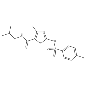 5-Thiazolecarboxamide, 2-[[(4-fluorophenyl)sulfonyl]amino]-4-methyl-N-(2-methylpropyl)- Structure