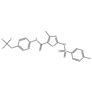 5-Thiazolecarboxamide, 2-[[(4-fluorophenyl)sulfonyl]amino]-4-methyl-N-[4-(trifluoromethoxy)phenyl]- Structure