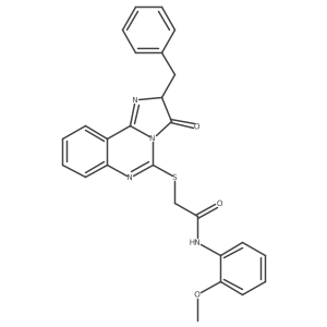 2-[(2-benzyl-3-oxo-2H-imidazo[1,2-c]quinazolin-5-yl)sulfanyl]-N-(2-methoxyphenyl)acetamide Structure