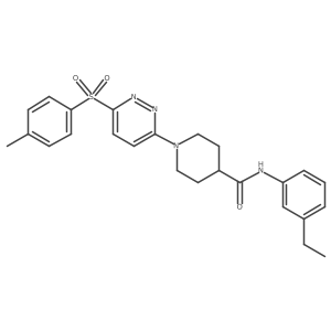 CCc1cccc(NC(=O)C2CCN(c3ccc(S(=O)(=O)c4ccc(C)cc4)nn3)CC2)c1结构式