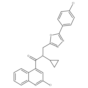 2-Chloro-N-{[5-(4-chlorophenyl)-1,3,4-oxadiazol-2-YL]methyl}-N-cyclopropylquinoline-4-carboxamide结构式