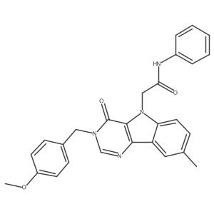 2-(3-(4-methoxybenzyl)-8-methyl-4-oxo-3H-pyrimido[5,4-b]indol-5(4H)-yl)-N-phenylacetamide结构式