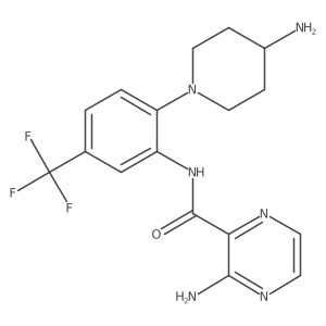 3-Amino-N-[2-(4-amino-1-piperidinyl)-5-(trifluoromethyl)phenyl]-2-pyrazinecarboxamide Structure