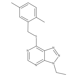 7-((2,5-dimethylbenzyl)thio)-3-ethyl-3H-[1,2,3]triazolo[4,5-d]pyrimidine Structure