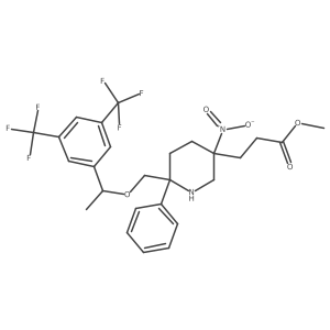 Methyl (3S,6S)-6-[[(1R)-1-[3,5-bis(trifluoromethyl)phenyl]ethoxy]methyl]-3-nitro-6-phenyl-3-piperidinepropanoate Structure
