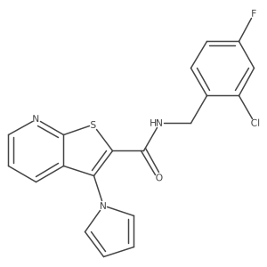N-(2-chloro-4-fluorobenzyl)-3-(1H-pyrrol-1-yl)thieno[2,3-b]pyridine-2-carboxamide Structure