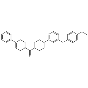 (1-(6-(4-ethylphenoxy)pyrimidin-4-yl)piperidin-4-yl)(4-phenyl-5,6-dihydropyridin-1(2H)-yl)methanone Structure