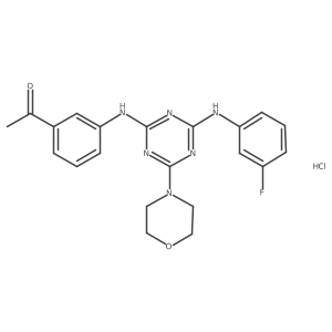 1-(3-((4-((3-Fluorophenyl)amino)-6-morpholino-1,3,5-triazin-2-yl)amino)phenyl)ethanone hydrochloride结构式
