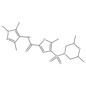 4-((2,6-dimethylmorpholino)sulfonyl)-5-methyl-N-(1,3,5-trimethyl-1H-pyrazol-4-yl)furan-2-carboxamide Structure
