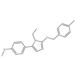 1-ethyl-2-((4-fluorobenzyl)thio)-5-(4-methoxyphenyl)-1H-imidazole结构式