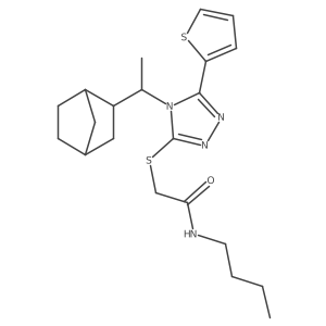2-[[4-(1-Bicyclo[2.2.1]hept-2-ylethyl)-5-(2-thienyl)-4H-1,2,4-triazol-3-yl]thio]-N-butylacetamide Structure