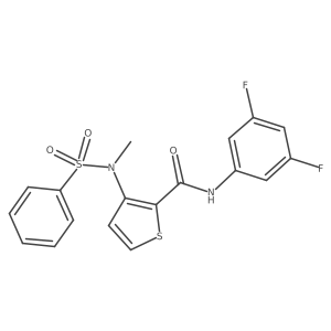 N-(3,5-difluorophenyl)-3-(N-methylphenylsulfonamido)thiophene-2-carboxamide结构式