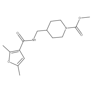 Methyl 4-((2,5-dimethylfuran-3-carboxamido)methyl)piperidine-1-carboxylate结构式