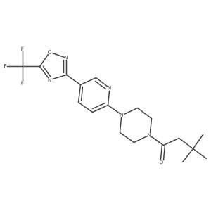3,3-Dimethyl-1-(4-(5-(5-(trifluoromethyl)-1,2,4-oxadiazol-3-yl)pyridin-2-yl)piperazin-1-yl)butan-1-one结构式