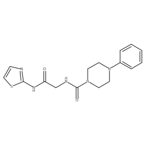 N-[2-oxo-2-(1,3-thiazol-2-ylamino)ethyl]-4-phenylpiperazine-1-carboxamide Structure