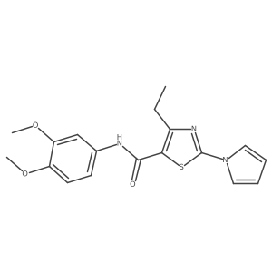 N-(3,4-dimethoxyphenyl)-4-ethyl-2-(1H-pyrrol-1-yl)-1,3-thiazole-5-carboxamide结构式