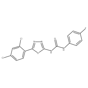 1-(5-(2,4-Dichlorophenyl)-1,3,4-oxadiazol-2-yl)-3-(4-fluorophenyl)urea结构式