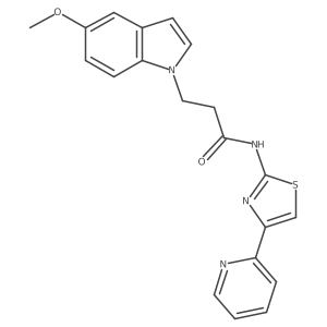 3-(5-methoxy-1H-indol-1-yl)-N-[4-(pyridin-2-yl)-1,3-thiazol-2-yl]propanamide结构式
