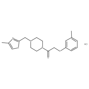 1-(4-((4-Methylthiazol-2-yl)methyl)piperazin-1-yl)-2-(m-tolyloxy)ethanone hydrochloride Structure