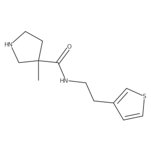 3-Pyrrolidinecarboxamide, 3-methyl-N-[2-(3-thienyl)ethyl]- Structure