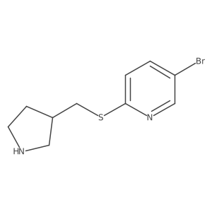 Pyridine, 5-bromo-2-[(3-pyrrolidinylmethyl)thio]- Structure