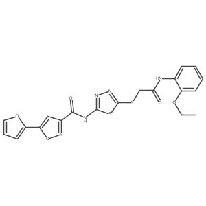 N-(5-((2-((2-ethoxyphenyl)amino)-2-oxoethyl)thio)-1,3,4-thiadiazol-2-yl)-5-(furan-2-yl)isoxazole-3-carboxamide Structure
