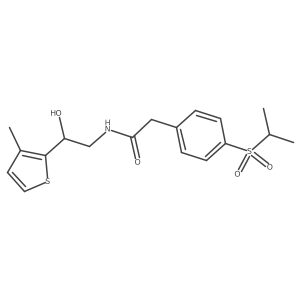N-(2-hydroxy-2-(3-methylthiophen-2-yl)ethyl)-2-(4-(isopropylsulfonyl)phenyl)acetamide结构式