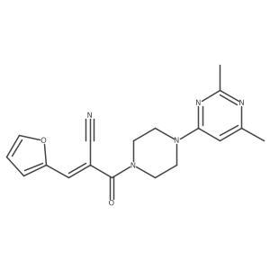 2-[4-(2,6-Dimethylpyrimidin-4-yl)piperazine-1-carbonyl]-3-(furan-2-yl)prop-2-enenitrile Structure