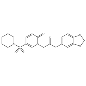 N-1,3-benzodioxol-5-yl-2-[2-oxo-5-(piperidin-1-ylsulfonyl)pyridin-1(2H)-yl]acetamide Structure