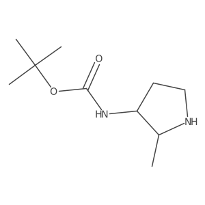 tert-butyl N-(2-methylpyrrolidin-3-yl)carbamate结构式