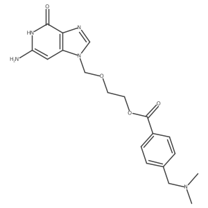 2-[(6-Amino-4,5-dihydro-4-oxo-1H-imidazo[4,5-c]pyridin-1-yl)methoxy]ethyl 4-dimethylaminomethylbenzoate Structure
