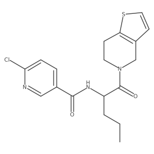 6-chloro-N-(1-oxo-1-{4H,5H,6H,7H-thieno[3,2-c]pyridin-5-yl}pentan-2-yl)pyridine-3-carboxamide结构式