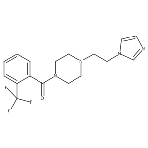 (4-(2-(1H-imidazol-1-yl)ethyl)piperazin-1-yl)(2-(trifluoromethyl)phenyl)methanone Structure
