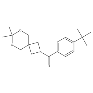 (4-(Tert-butyl)phenyl)(7,7-dimethyl-6,8-dioxa-2-azaspiro[3.5]nonan-2-yl)methanone结构式