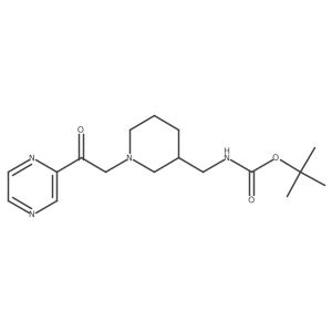 Tert-butyl ((1-(2-oxo-2-(pyrazin-2-yl)ethyl)piperidin-3-yl)methyl)carbamate Structure