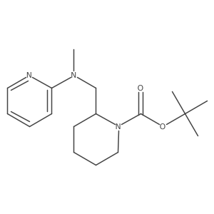 tert-Butyl 2-((methyl(pyridin-2-yl)amino)methyl)piperidine-1-carboxylate结构式