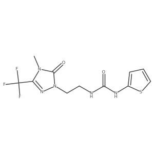 1-[2-[4-methyl-5-oxo-3-(trifluoromethyl)-1,2,4-triazol-1-yl]ethyl]-3-(2-thienyl)urea结构式