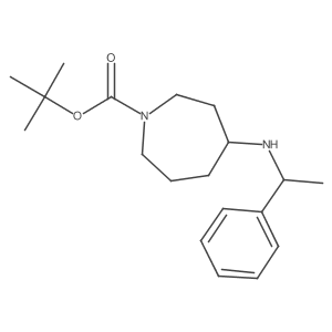tert-Butyl (R)-4-(((R)-1-phenylethyl)amino)azepane-1-carboxylate结构式