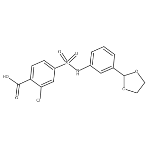 2-Chloro-4-[[3-(1,3-dioxolan-2-yl)phenyl]sulfamoyl]benzoic acid结构式