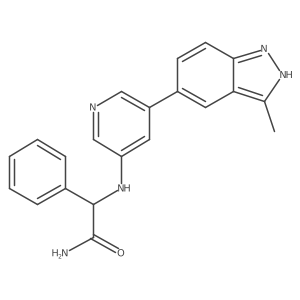 (R)-2-((5-(3-methyl-1H-indazol-5-yl)pyridin-3-yl)amino)-2-phenylacetamide Structure