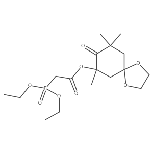 7,9,9-Trimethyl-8-oxo-1,4-dioxaspiro[4.5]decan-7-yl (diethoxyphosphoryl)acetate结构式